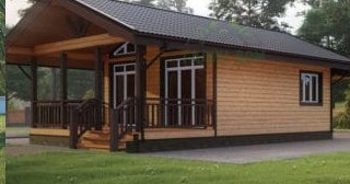 Проект одноэтажного дома из бруса с террасой - Строительство в Дальнегорске от Строй-Дль от 136266 руб.